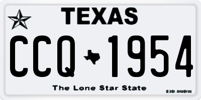 TX license plate CCQ1954