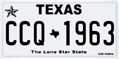 TX license plate CCQ1963