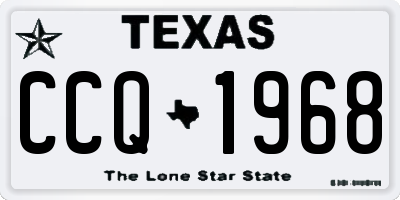 TX license plate CCQ1968