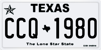 TX license plate CCQ1980
