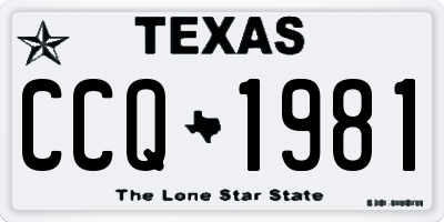 TX license plate CCQ1981