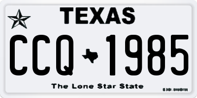 TX license plate CCQ1985