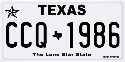 TX license plate CCQ1986