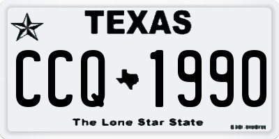 TX license plate CCQ1990