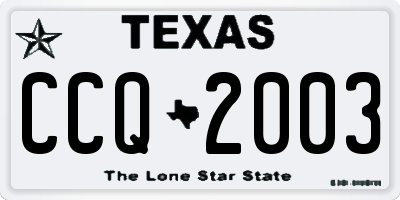 TX license plate CCQ2003