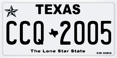 TX license plate CCQ2005