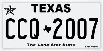 TX license plate CCQ2007