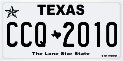 TX license plate CCQ2010