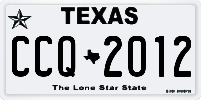 TX license plate CCQ2012