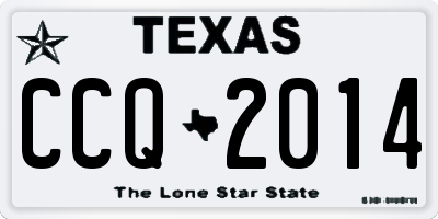 TX license plate CCQ2014