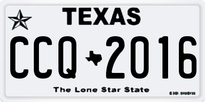 TX license plate CCQ2016