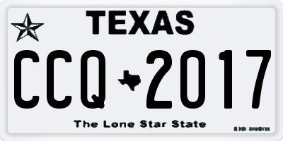 TX license plate CCQ2017
