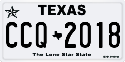TX license plate CCQ2018