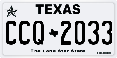 TX license plate CCQ2033