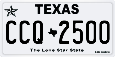 TX license plate CCQ2500