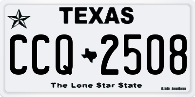 TX license plate CCQ2508