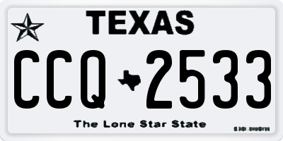 TX license plate CCQ2533