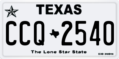TX license plate CCQ2540