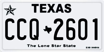 TX license plate CCQ2601