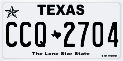 TX license plate CCQ2704