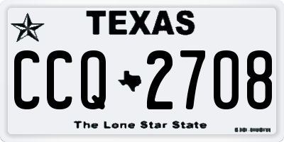 TX license plate CCQ2708