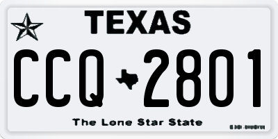 TX license plate CCQ2801