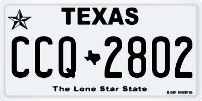 TX license plate CCQ2802