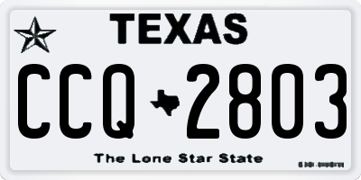 TX license plate CCQ2803