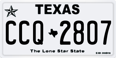 TX license plate CCQ2807