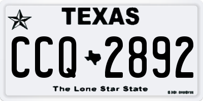 TX license plate CCQ2892