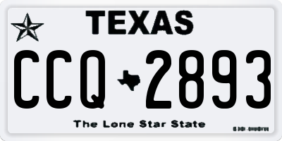 TX license plate CCQ2893