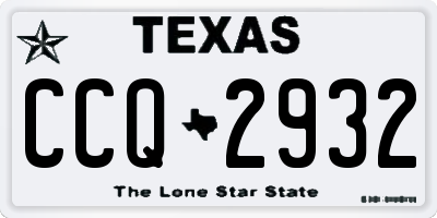 TX license plate CCQ2932