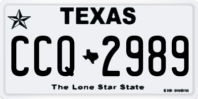 TX license plate CCQ2989