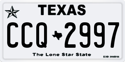 TX license plate CCQ2997