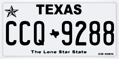 TX license plate CCQ9288