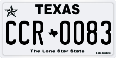 TX license plate CCR0083