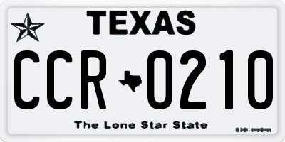 TX license plate CCR0210