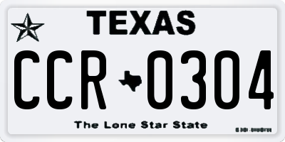 TX license plate CCR0304