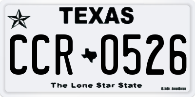 TX license plate CCR0526