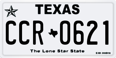 TX license plate CCR0621