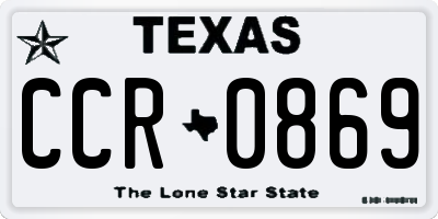 TX license plate CCR0869