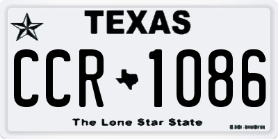 TX license plate CCR1086