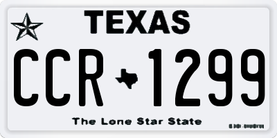 TX license plate CCR1299