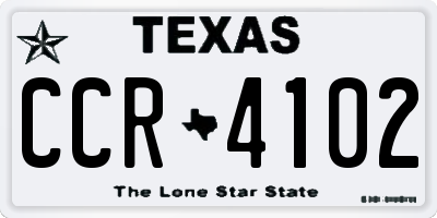 TX license plate CCR4102