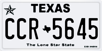 TX license plate CCR5645