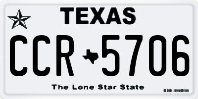 TX license plate CCR5706