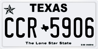 TX license plate CCR5906