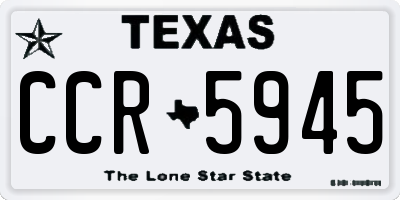 TX license plate CCR5945