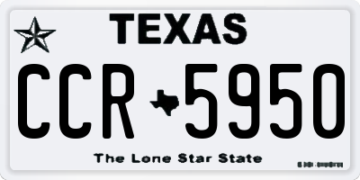 TX license plate CCR5950