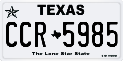 TX license plate CCR5985